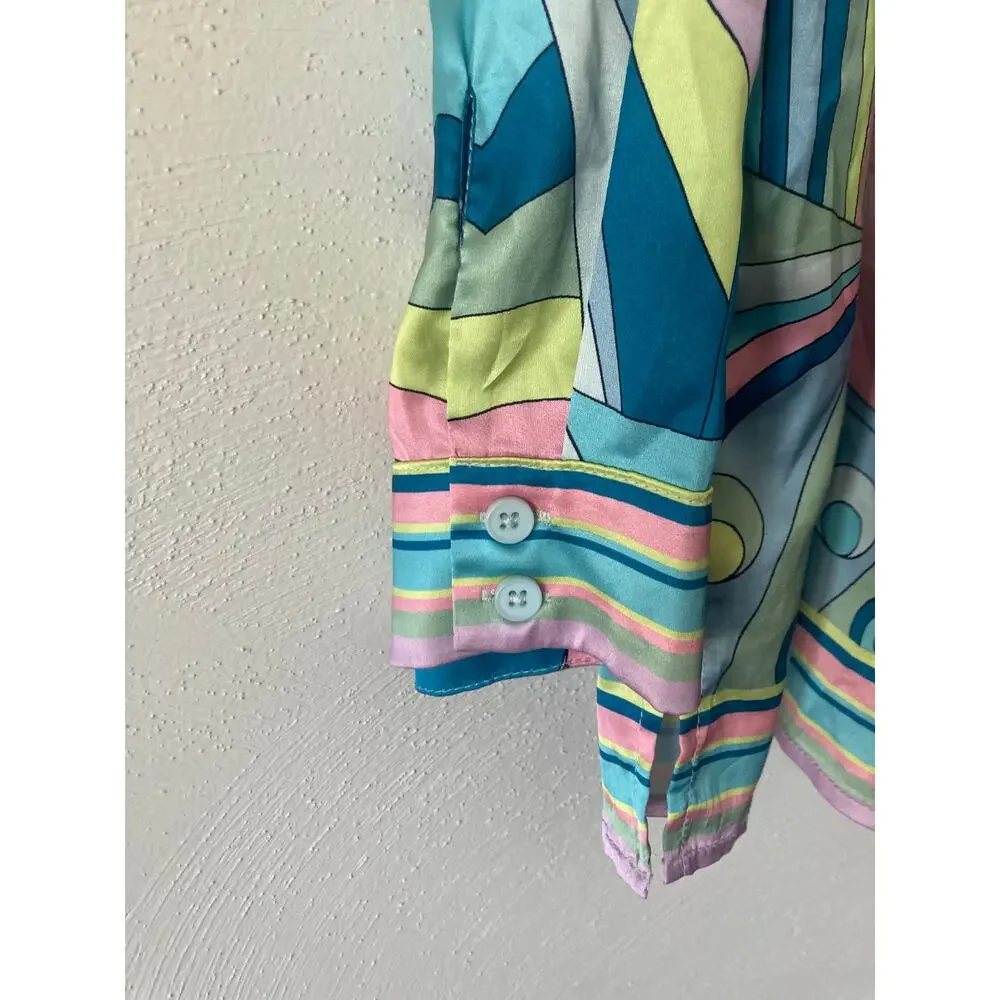 Show Me Your Mumu Early Riser Go Go Luxe Satin Silky PJ Pajama Top S - Picture 6 of 10